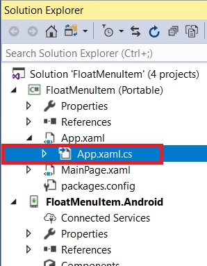 Float Menu Item Working Navigation In Android And UWP Using Xamarin.Forms